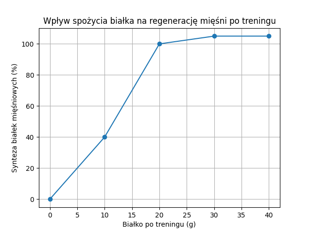 wykres białko po treningu personalnym we wrocławiu