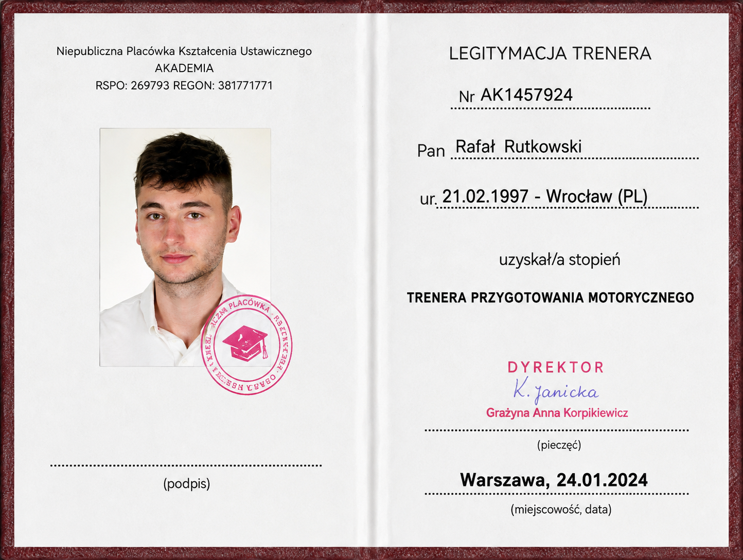 trener przygotowania motorycznego
